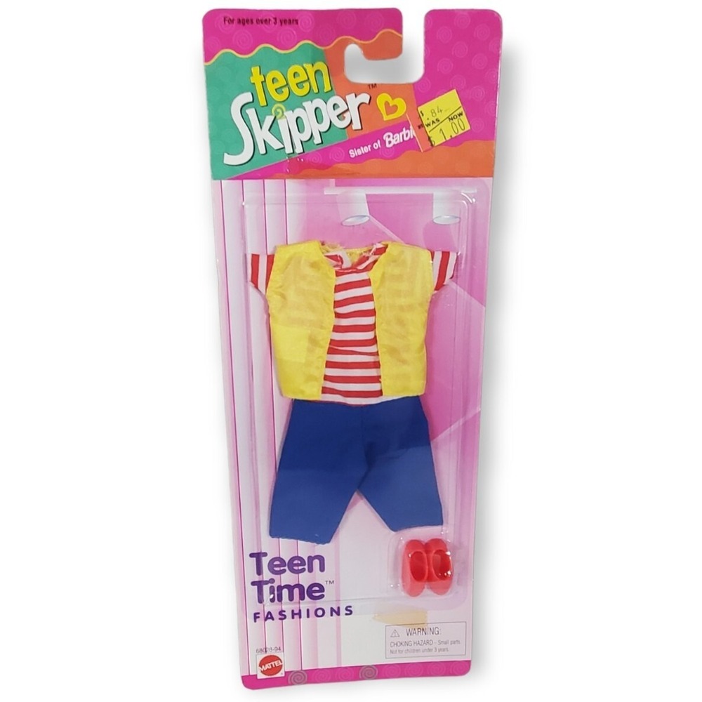 Vtg Mattel Barbie‎ Skipper Teen Time Fashions Outfit Shoes Sealed Card Lot